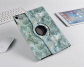 P.C.K. Hoesje/Boekhoesje/Bookcover/Bookcase/Book draaibaar Marmer Groen geschikt voor Apple iPad AIR 10.9 (2022)  MET PEN