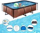 EXIT Zwembad Timber Style - Frame Pool 220x150x60 cm - Plus toebehoren