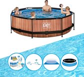 EXIT Zwembad Timber Style - Frame Pool ø300x76cm - Plus accessoires