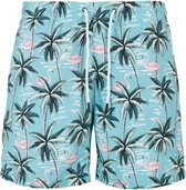 Urban Classics Zwemshorts -3XL- Pattern tropical bird aop Blauw