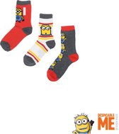 Minions -3 paar sokken Minions- jongens- rood-  maat 23-26