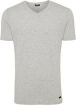 T-Shirt V-Neck Rubber Patch Mannen - Grijs - Maat XL