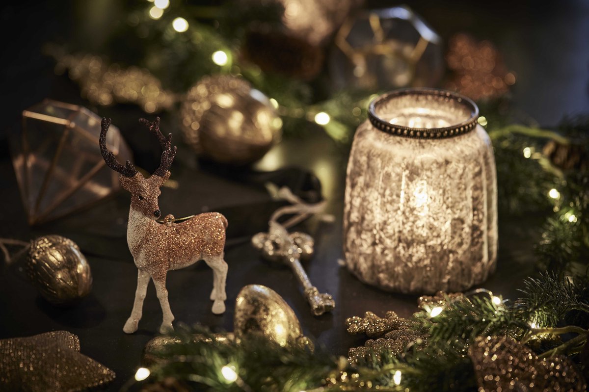 Landelijke Kerstkrans Ø 30 cm – Blauwe Deurkrans met Gouden Accenten en Dennenappels – Ronde Kerstdecoratie voor Binnen en Buiten – Blauw en Goud – foto 4