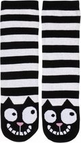 sokken anti-slip Ed, the cat zwart/wit maat 36-42
