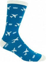 sokken Planes heren katoen blauw/wit maat 41-45