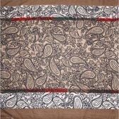 sjaal met print dames 90 x 90 cm polyester grijs/bruin