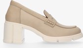 Tango | Romy heel 2-c taupe leather loafer - off white sole | Maat: 38