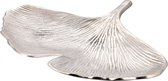 Cactula zilverkleurige schaal decoratief blad 28 x 26 x 2 cm