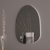 Gusto Collection Asymmetrische ovale spiegel met stevig PVC frame - moderne, decoratieve, stijlvolle, grote ronde wandspiegel voor woonkamer, slaapkamer en badkamer (50 x 76 x 1,5
