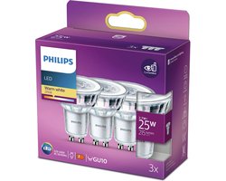 Philips energiezuinige LED Spot - 25 W - GU10 - warmwit licht - 3 stuks - Bespaar op energiekosten
