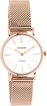 OOZOO Vintage series - Rosé gouden horloge met rosé gouden metalen mesh armband - C20233 - Ø28
