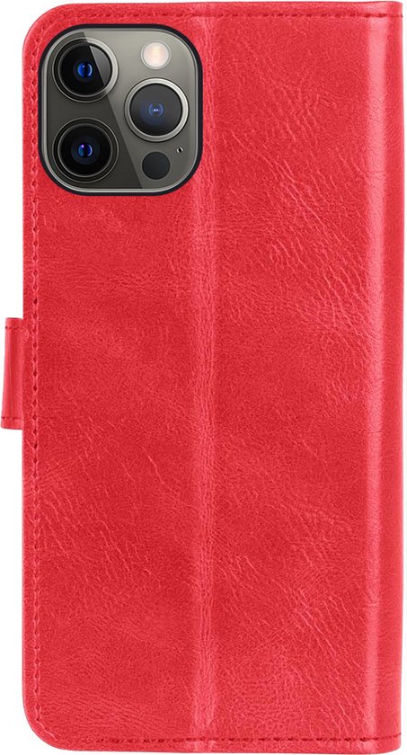 iPhone 13 Pro Case Book Case Cover Wallet Cover avec protecteur d'écran - iPhone 13 Pro Case Case Wallet Case - Rouge