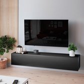 Mobistoxx Tv-meubel Kingston - Zwart / Zwarte eik - Gasveren - 160cm
