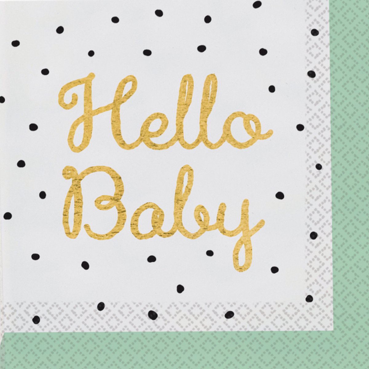 Rietmuller - Riethmuller - Hello Baby - groene servetten - 33 x 33 cm 16 stuks