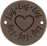 Leren Label Lief rond 3,5cm - Durable - 2 stuks