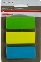 Hoogwaardige Neon Gum / Eraser | Gekleurde Rubbergummen / Gummetjes | Schoolspullen | 2-zijdig - Set van 3