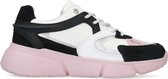 Sacha - Dames - Zwarte sneakers met roze zool - Maat 40