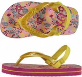 teenslippers meisjes roze/geel maat 23-24