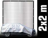 99% Schaduw - 2x2m Aluminium Zonnezeil - Reflecterende Zonnescherm voor Auto Hond Camping