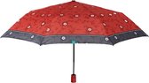 paraplu mini Time dames 96 cm microfiber rood/grijs