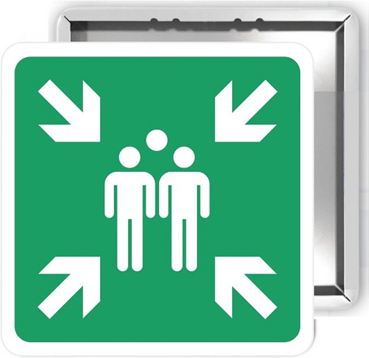 Verzamelplaats bord (verkeersbord) WIT 40x40 cm REFLECTEREND klasse 2