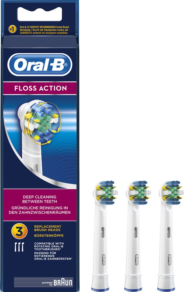 Oral-B Floss Action Opzetborstels EB25 - 3 stuks - voor de elektrische tandenborstel