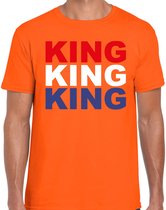 Koningsdag t-shirt King - oranje - heren - koningsdag outfit / kleding / shirt S