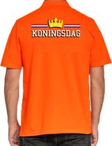 Grote maten Koningsdag polo shirt Koningsdag met kroon - oranje - heren - Koningsdag outfit / kleding XXXXL