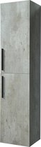 Kolomkast 170×40 cm Zweeds Hout Betongrijs met mat zwart handgrepen Timbur
