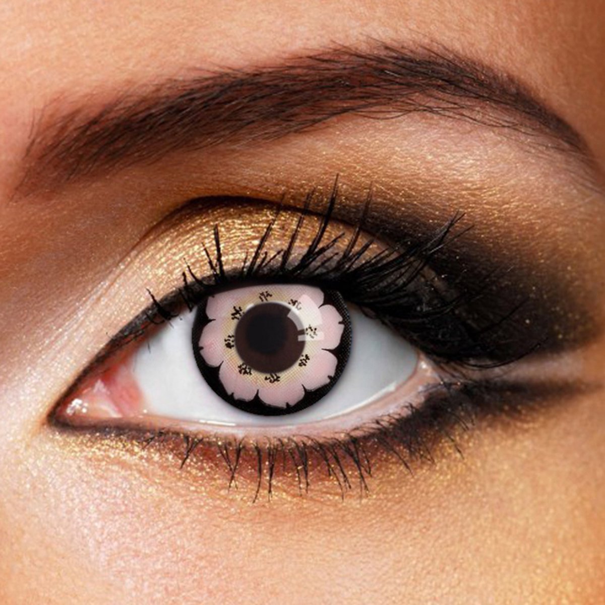 Fashionlens® kleurlenzen - Flower Pink - jaarlenzen met lenshouder