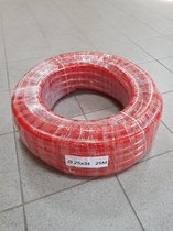PVC slang verstevigd met inlage 25x34mm - 25 meter - Rood