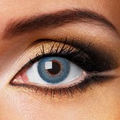 Fashionlens® kleurlenzen - Dots Blue - jaarlenzen met lenshouder - blauwe contactlenzen