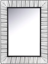 Spiegel met zwart metaaldraad frame - Zwart - 75x100 cm