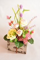 Bloemstuk zijden kunstbloemen "Tony"