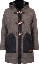 Gebreid Wollen Dames Vest van Schapenwol met Polyester Fleece voering en afneembare capuchon - SHAKALOHA - W Gale ZH LBrown XL