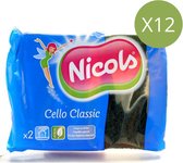 Nicols Cello Classic Schuurspons (Voordeelverpakking) - 12x 2 stuks