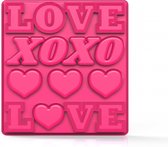 ijsblokjesvorm Love 13 x 14 cm siliconen roze