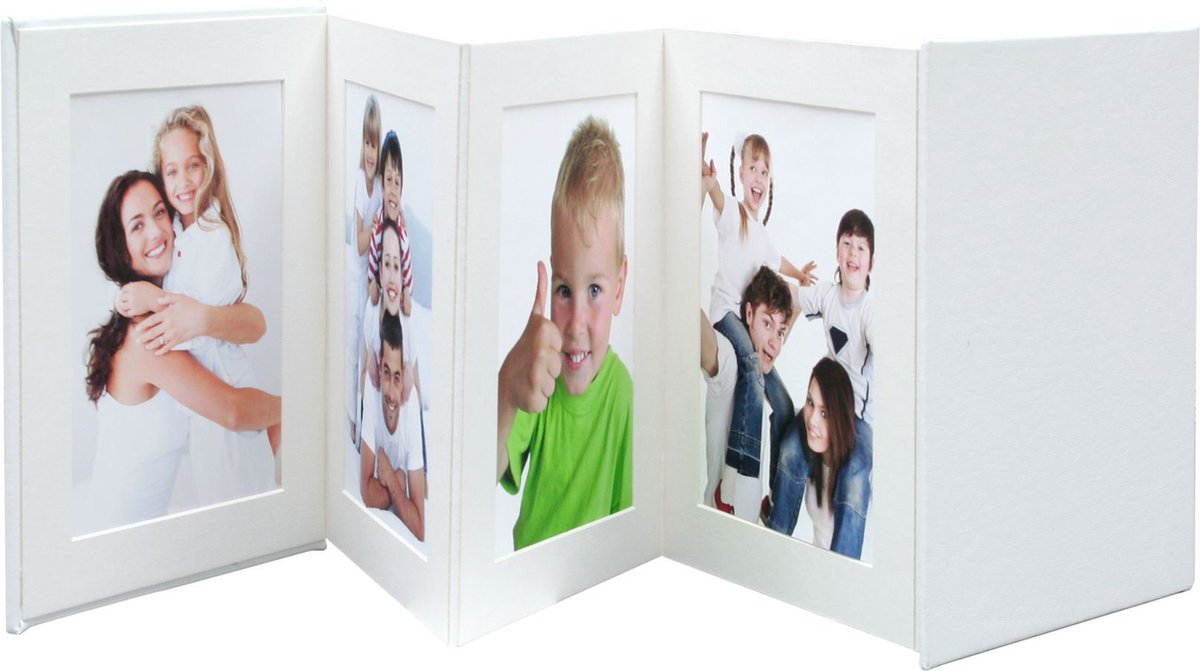 Deknudt Frames A66DC1 8PH - leporello album - wit - 8x foto 13x18 cm