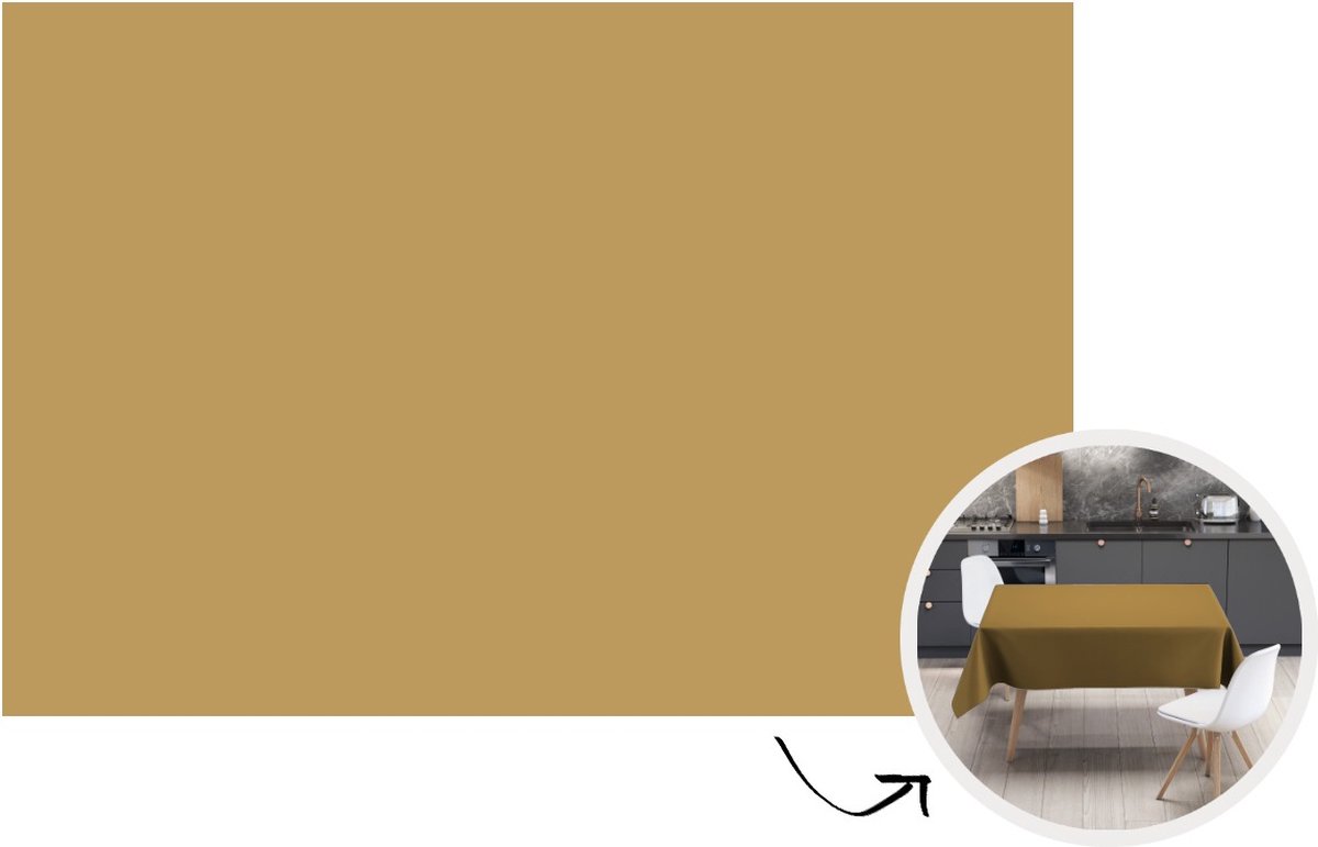 Tafelkleed - Tafellaken - 220x150 cm - Okergeel - Kleur - Herfst - Geel - Effen - Kleuren - Binnen en Buiten