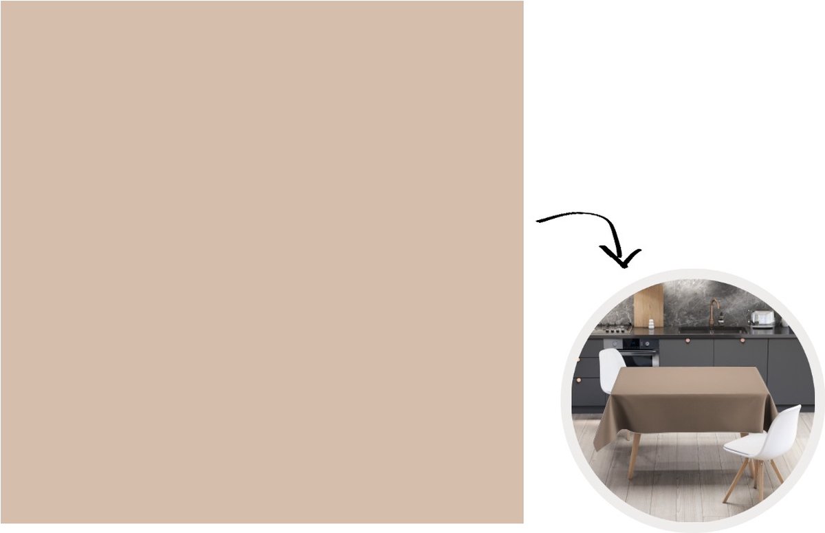 Tafelkleed - Tafellaken - 150x150 cm - Beige - Kleuren - Effen - Binnen en Buiten