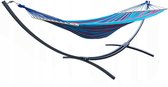 Hangmat frame Zwart + Hangmat 220 x 160 cm – Blauwe streep