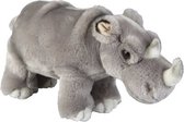 Pluche grijze neushoorn knuffel 28 cm - Neushoorns wilde dieren knuffels - Speelgoed voor kinderen