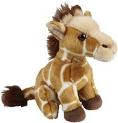 Pluche gevlekte giraffe knuffel 18 cm - Giraffen safaridieren knuffels - Speelgoed knuffeldieren/knuffelbeest voor kinderen