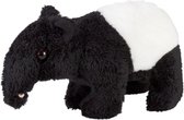 Pluche zwart/witte tapir knuffel 15 cm - Miereneter knuffels - Speelgoed knuffeldieren/knuffelbeest voor kinderen