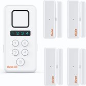 tiiwee Home Alarmsysteem Wireless X3-XL Kit - Complete alarminstallatie met X3-sirene, 4 venster- en deursensoren - pincode beveiligd