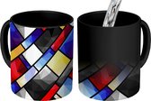 Magische Mok - Foto op Warmte Mokken - Mondriaan - Regenboog - Kunst - Patronen - Magic Mok - Beker - 350 ML - Uitdeelcadeautjes