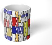 Mok - Kubisme - Kunst - Mondriaan - Patroon - Mokken - 350 ML - Beker - Uitdeelcadeautjes