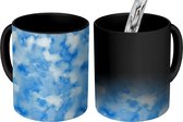 Magische Mok - Foto op Warmte Mokken - Waterverf - Abstract - Blauw - Patronen - Magic Mok - Beker - 350 ML - Uitdeelcadeautjes