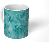 Mok - Patroon - Turquoise - Waterverf - Mokken - 350 ML - Beker - Uitdeelcadeautjes