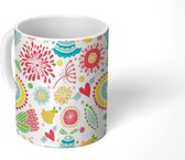 Mok - Koffiemok - Bloemen - Kinderen - Patronen - Regenboog - Mokken - 350 ML - Beker - Koffiemokken - Theemok